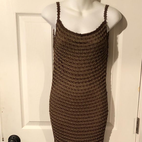 Carmen Marc Valvo CMV Vintage long knit spaghetti strap dress. Sz M - Picture 2 of 4
